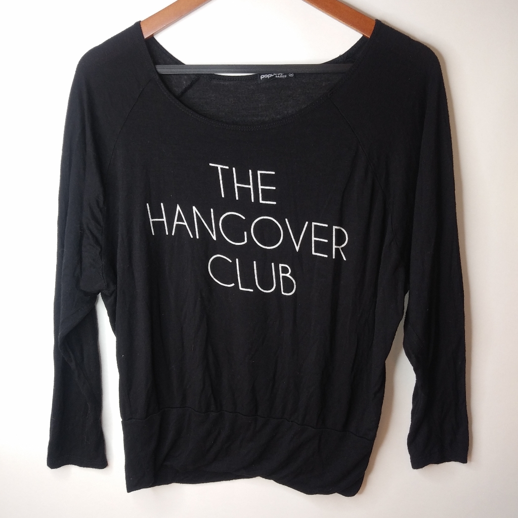 The Hangover Club M Black White Top
